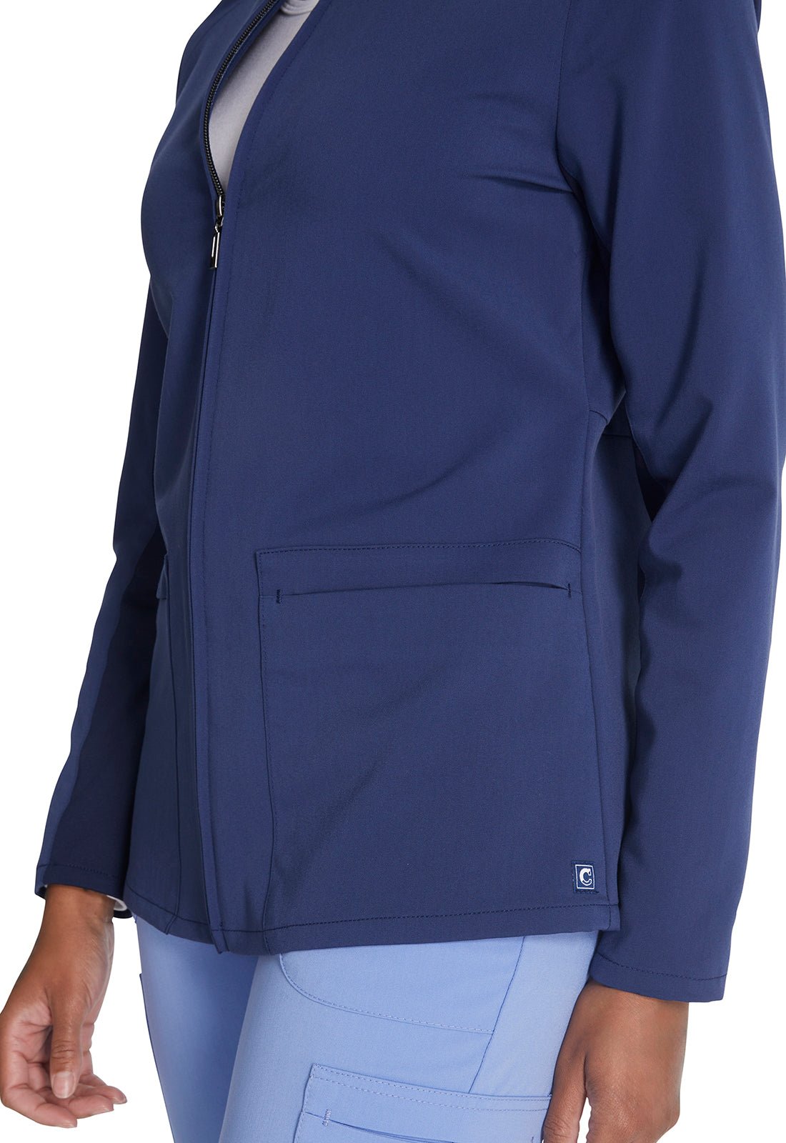 Cherokee Atmos Zip Front Jacket CK356A in Black, Ciel, Navy, Pewter, Royal - Scrubs Select