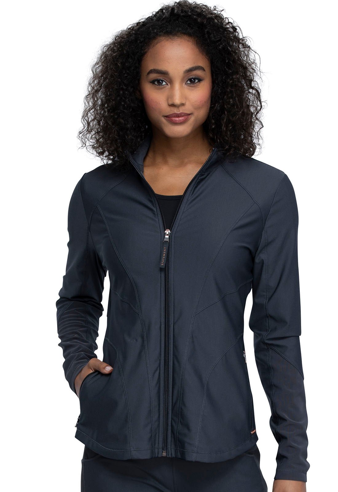 Cherokee Form Scrubs Zip Front Jacket CK390 in Black, Iron, Lavender, Navy, Pewter - Scrubs Select