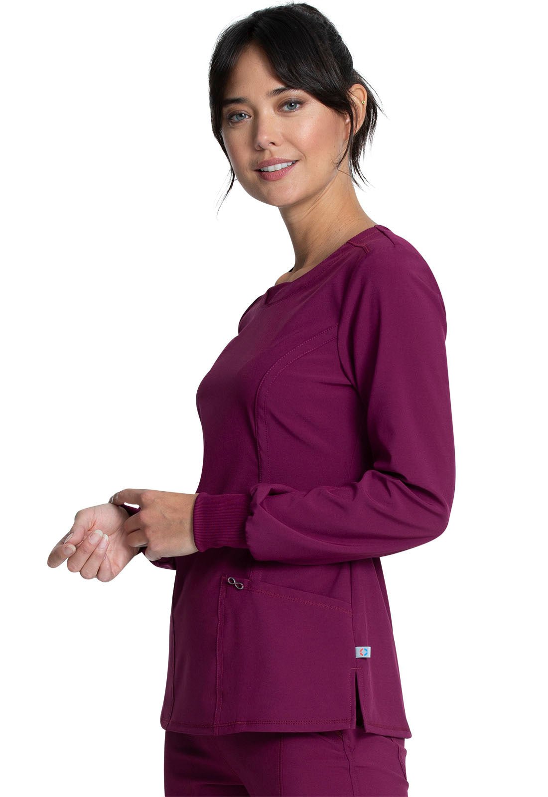 Cherokee Infinity Scrub Long Sleeve Round Neck Top CK781A - Scrubs Select