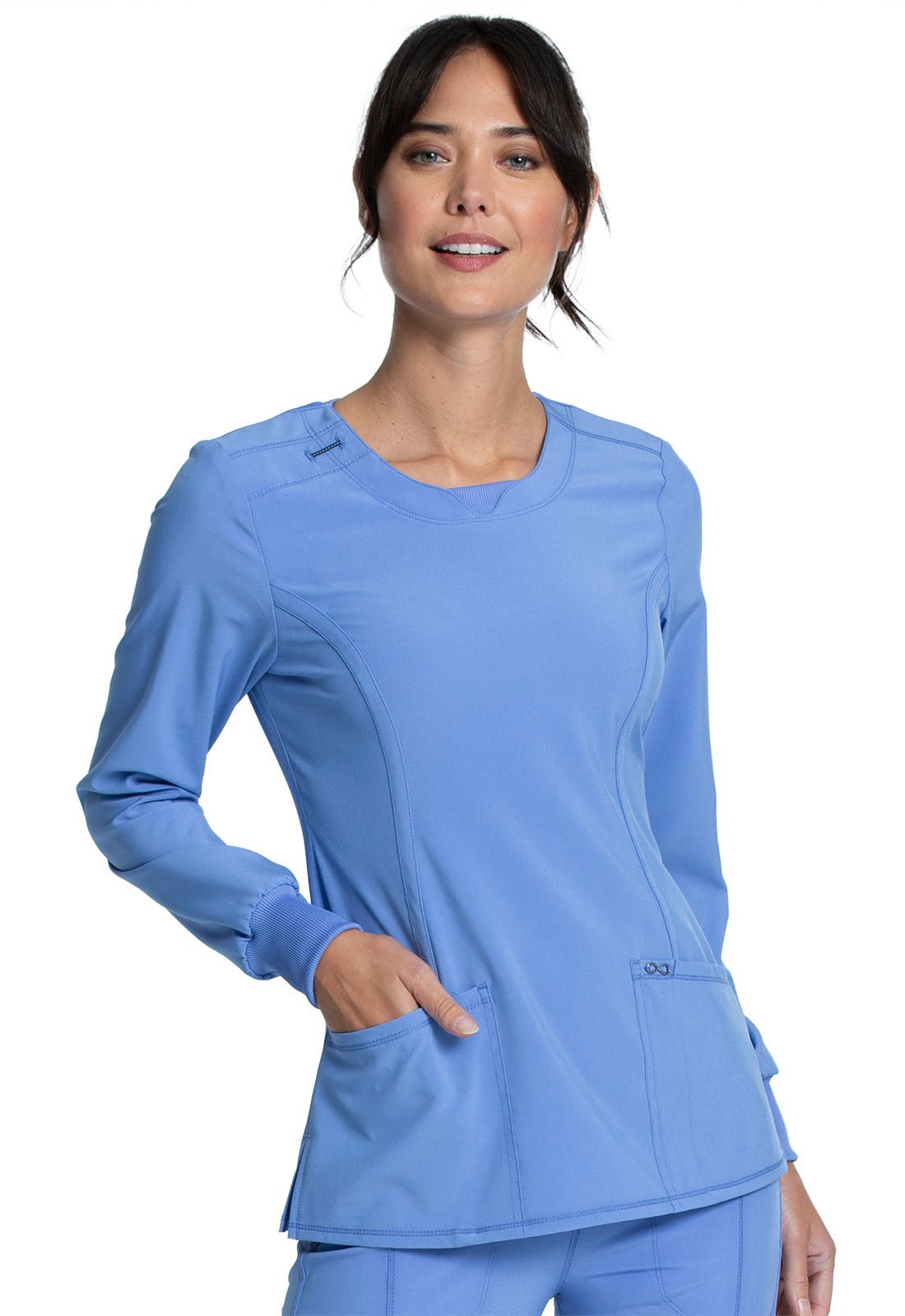 Cherokee Infinity Scrub Long Sleeve Round Neck Top CK781A - Scrubs Select