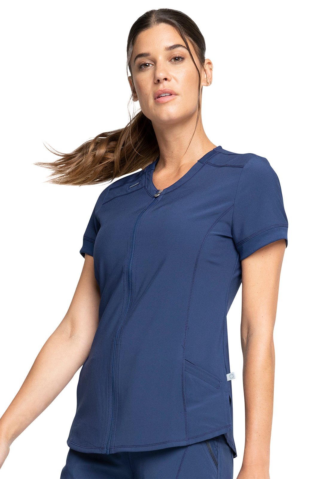 Cherokee Infinity Scrub Zip Front Top CK810A in Black Navy, Pewter, Wh ...