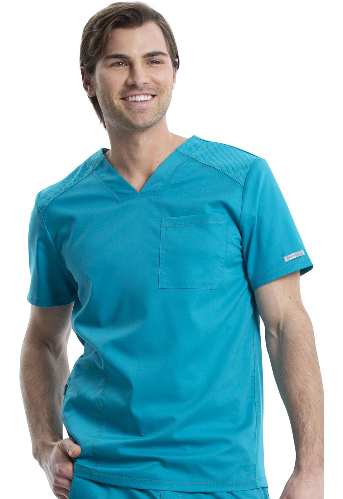 Cherokee Scrubs WW Revolution Men's V Neck WW603 Caribbean, Ciel, Hunter, Teal, Wine - Scrubs Select