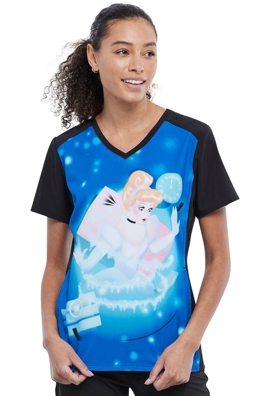 Cinderella Tooniforms Licensed Disney V Neck Scrub Top TF637 PRDL - Scrubs Select