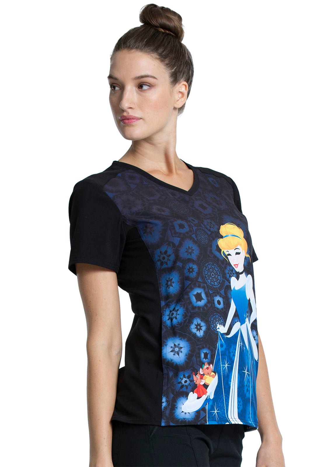 Cinderella Tooniforms Licensed Disney V Neck Scrub Top TF637 PRSS - Scrubs Select