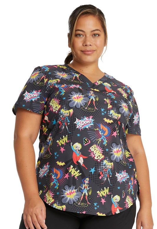 DC Comics Female Tooniforms V Neck Scrub Top TF739 DMHP - Scrubs Select