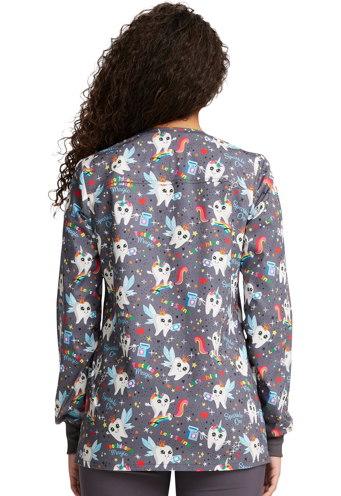 Dental Cherokee Print Warm Up Scrub Jacket CK301 TCMG - Scrubs Select