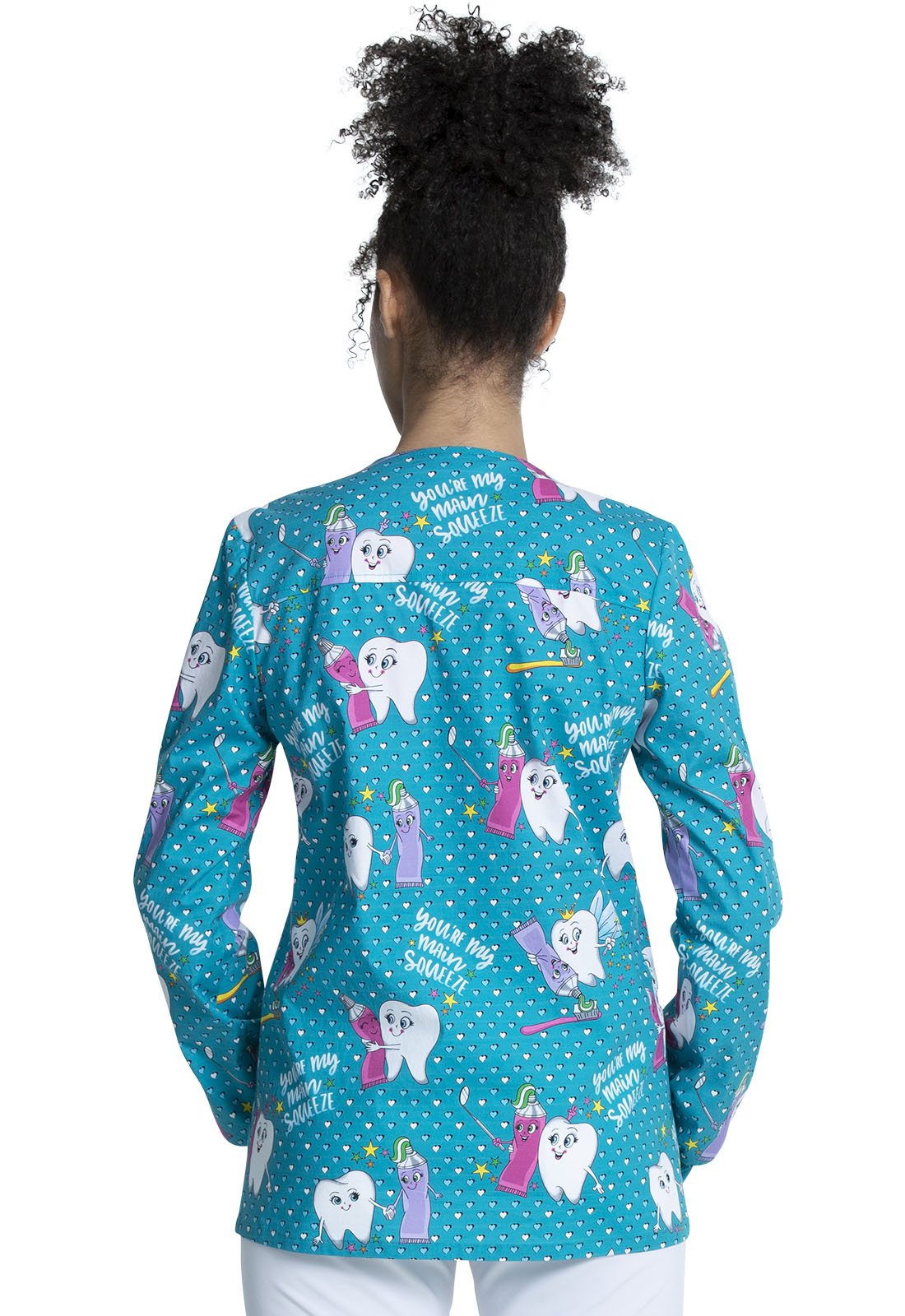 Dental Print Warm Up Scrub Jacket CK301 MQUZ