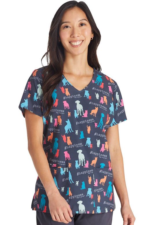 Dog Is Good Tooniforms Licensed V Neck Scrub Top TF614 OGHH - Scrubs Select