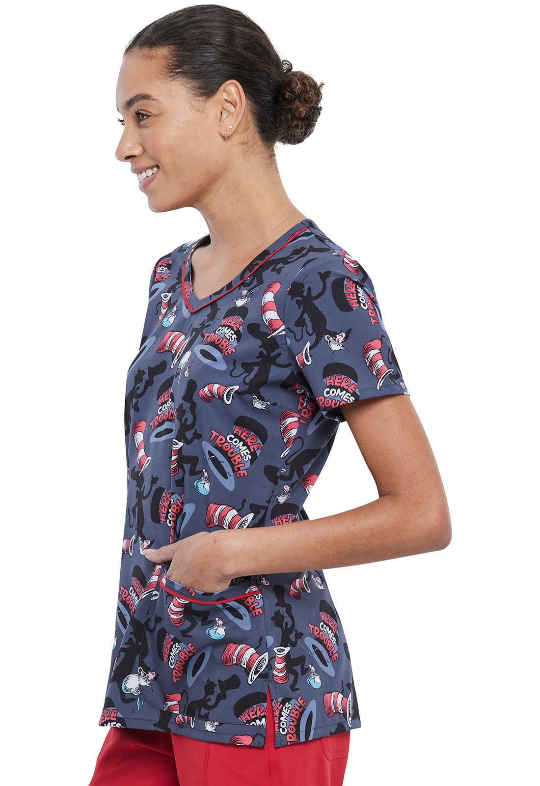 Dr seuss scrub tops womens top