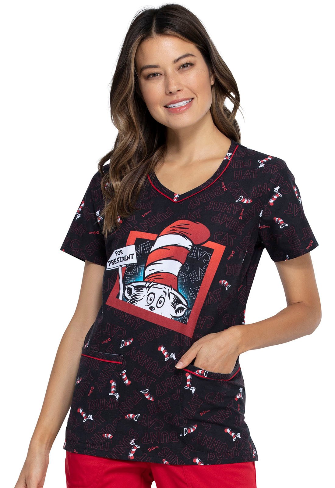 Dr. Seuss Tooniforms Licensed V Neck Scrub Top TF634 SEPH - Scrubs Select