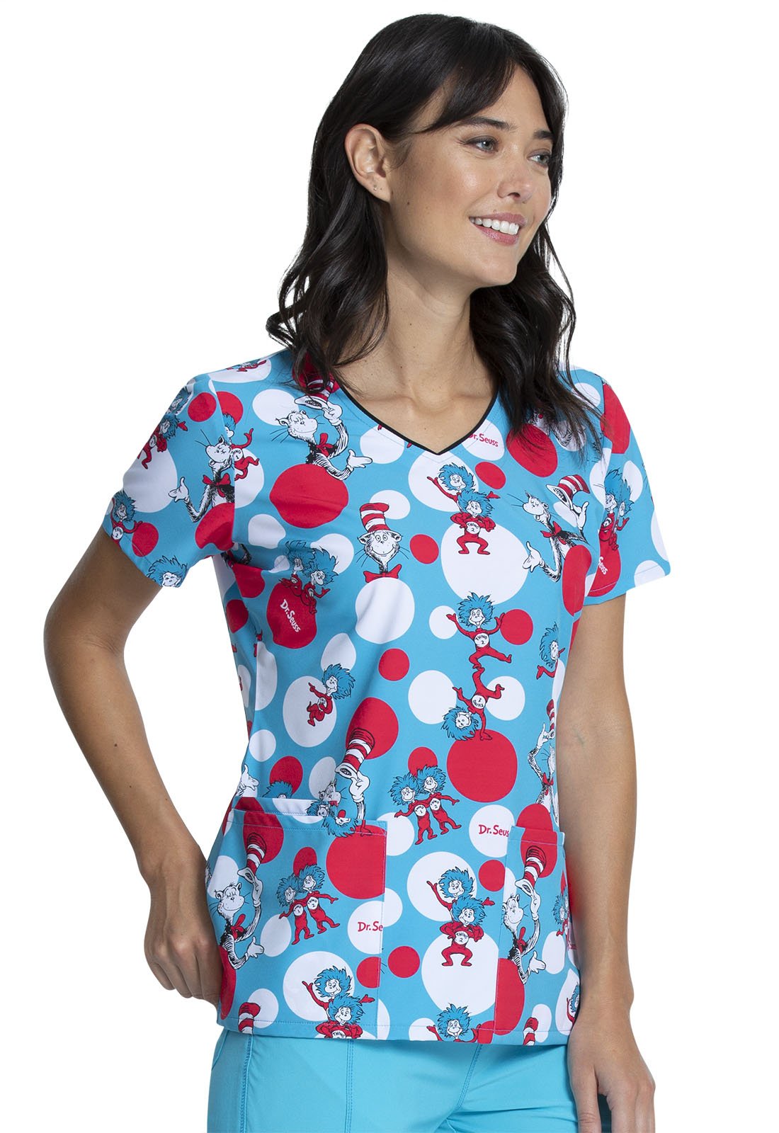 Dr. Seuss Tooniforms V Neck Medical Scrub Top TF614 SEOU - Scrubs Select