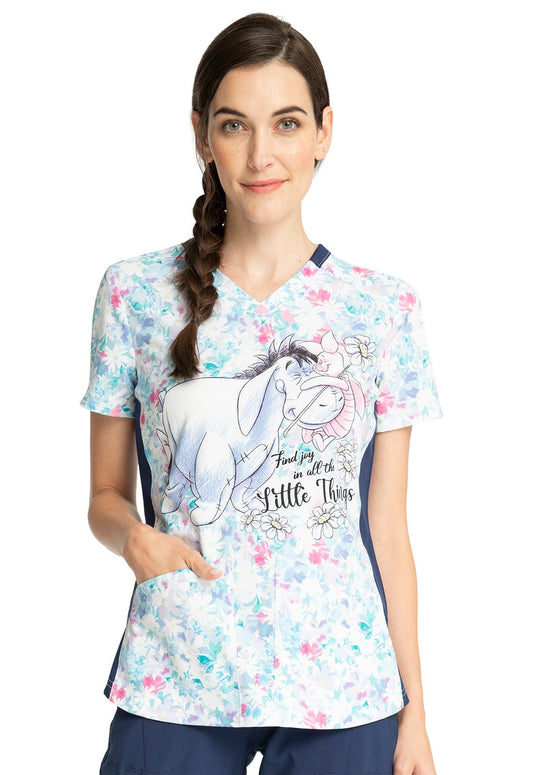 Eeyore Piglet Tooniforms Disney Winnie The Pooh V Neck Scrub Top TF780 PHDY - Scrubs Select