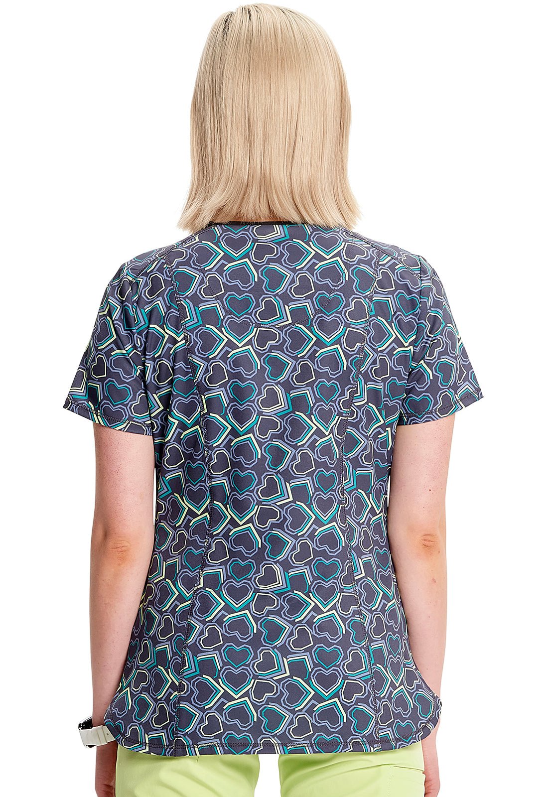 Electric Love Cherokee Infinity Print V Neck Scrub Top CK634 ETLV - Scrubs Select