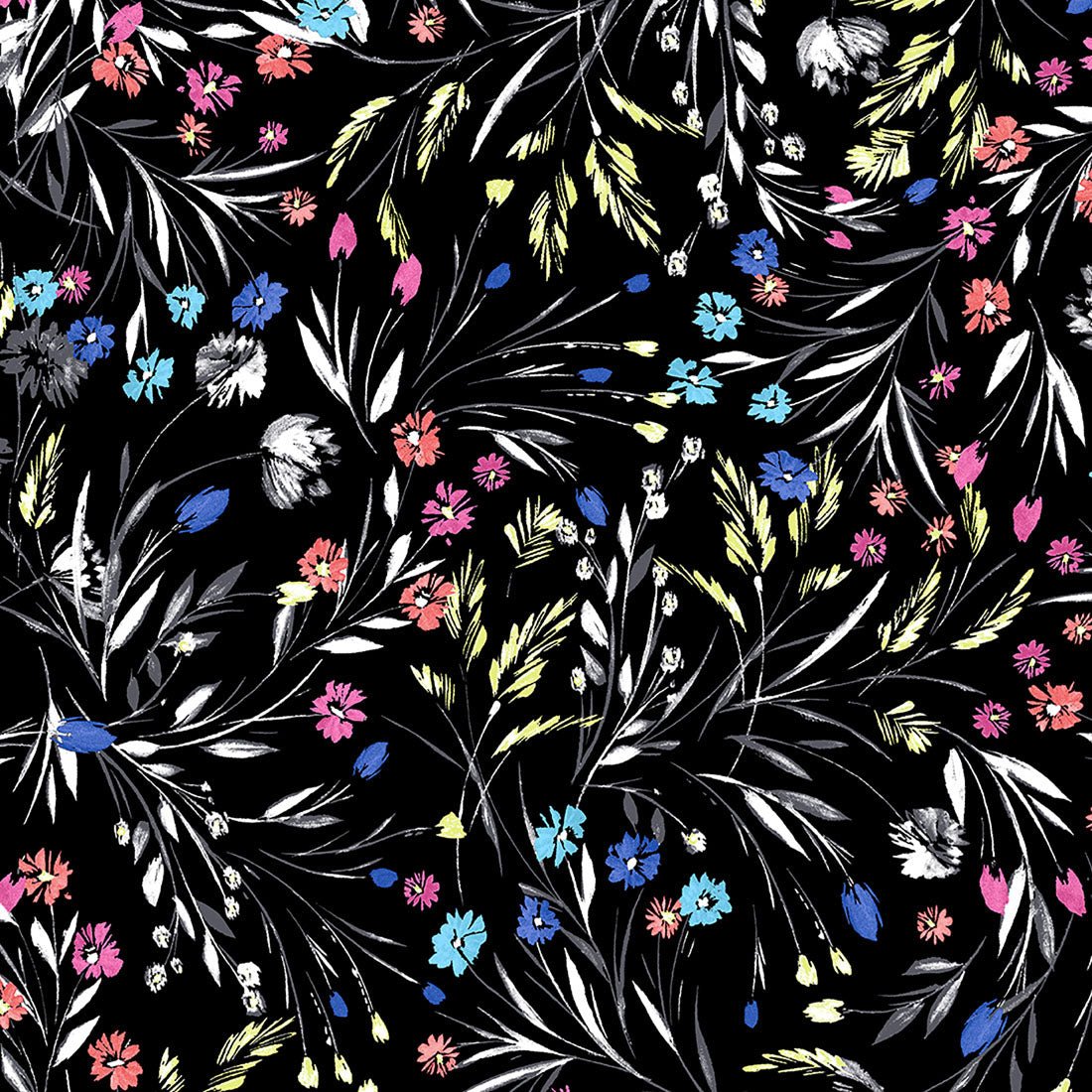 Floral Cherokee iflex Print V Neck Knit Panel Scrub Top CK636 BYBD - Scrubs Select