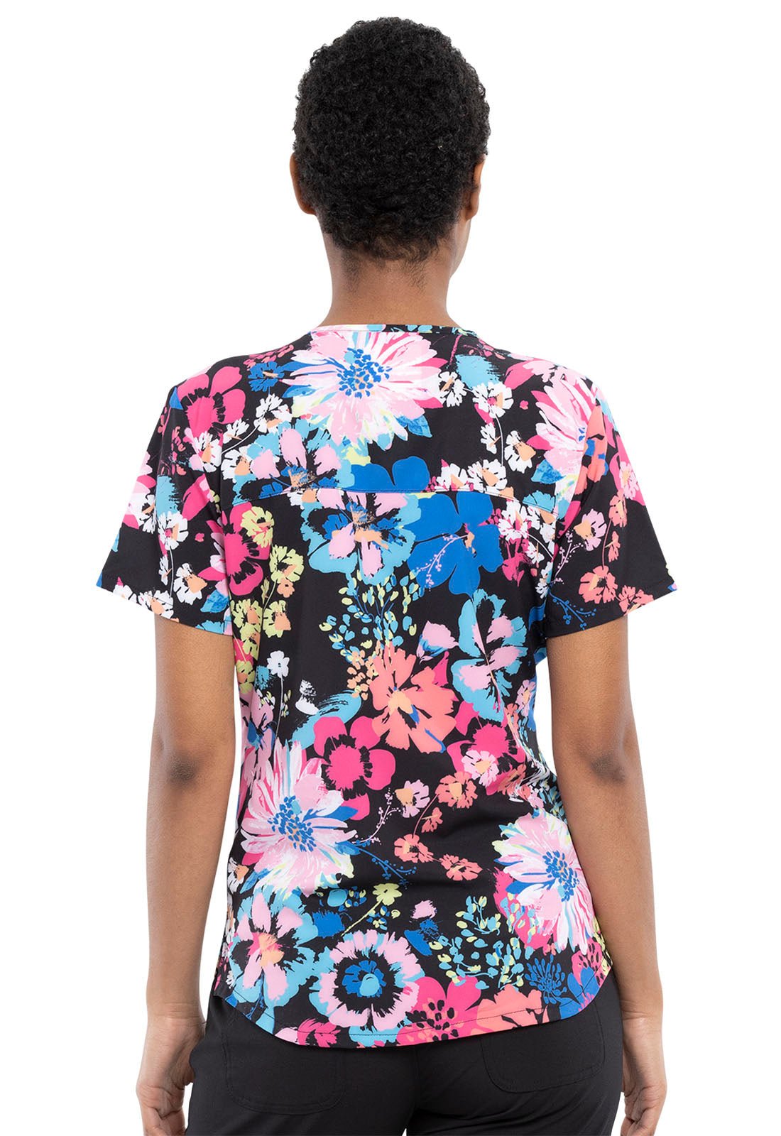 Floral Cherokee Print V Neck Scrub Top CK662 BUYS - Scrubs Select