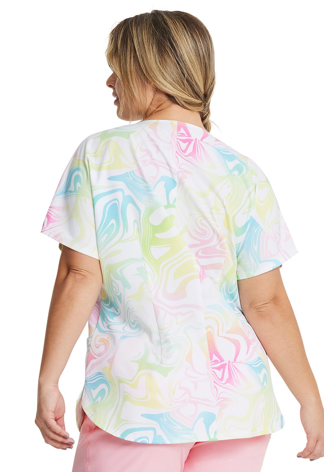 Gimme A Swirl HeartSoul Print Round Neck Scrub Top HS685 GESW - Scrubs Select
