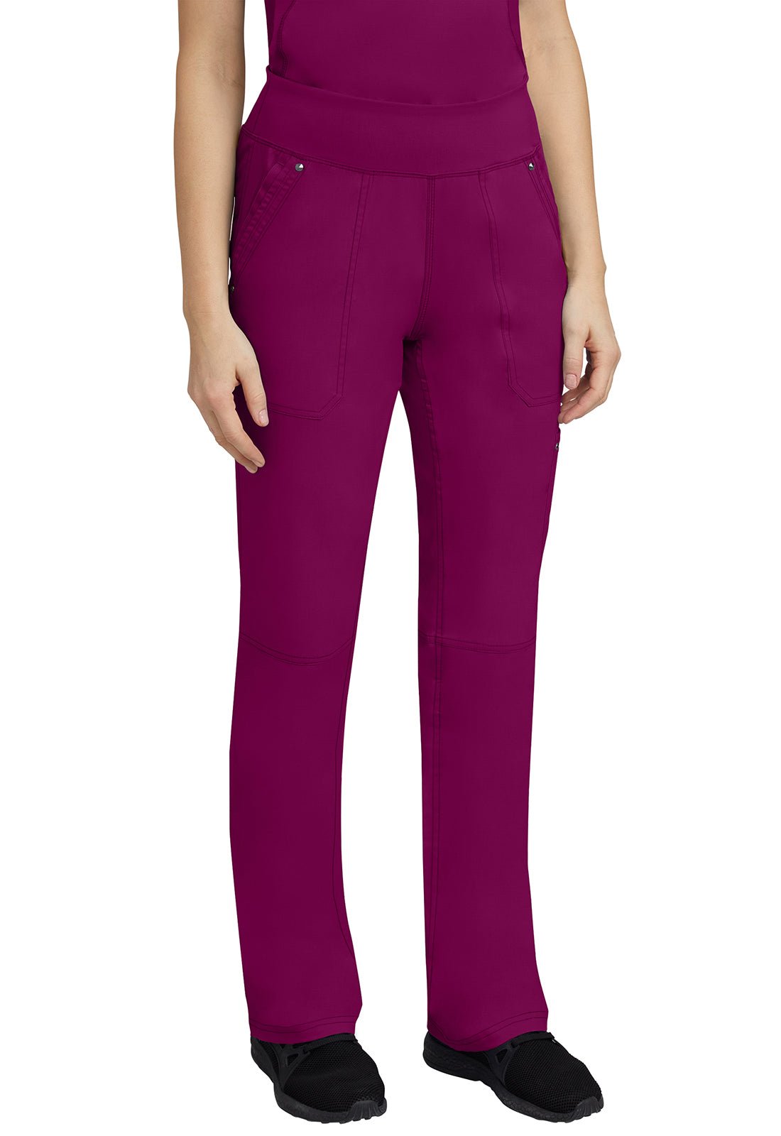Healing Hands Tori Yoga Scrub Pant 9133 in Caribbean Red White Wine WINE XXS Reg 30.5