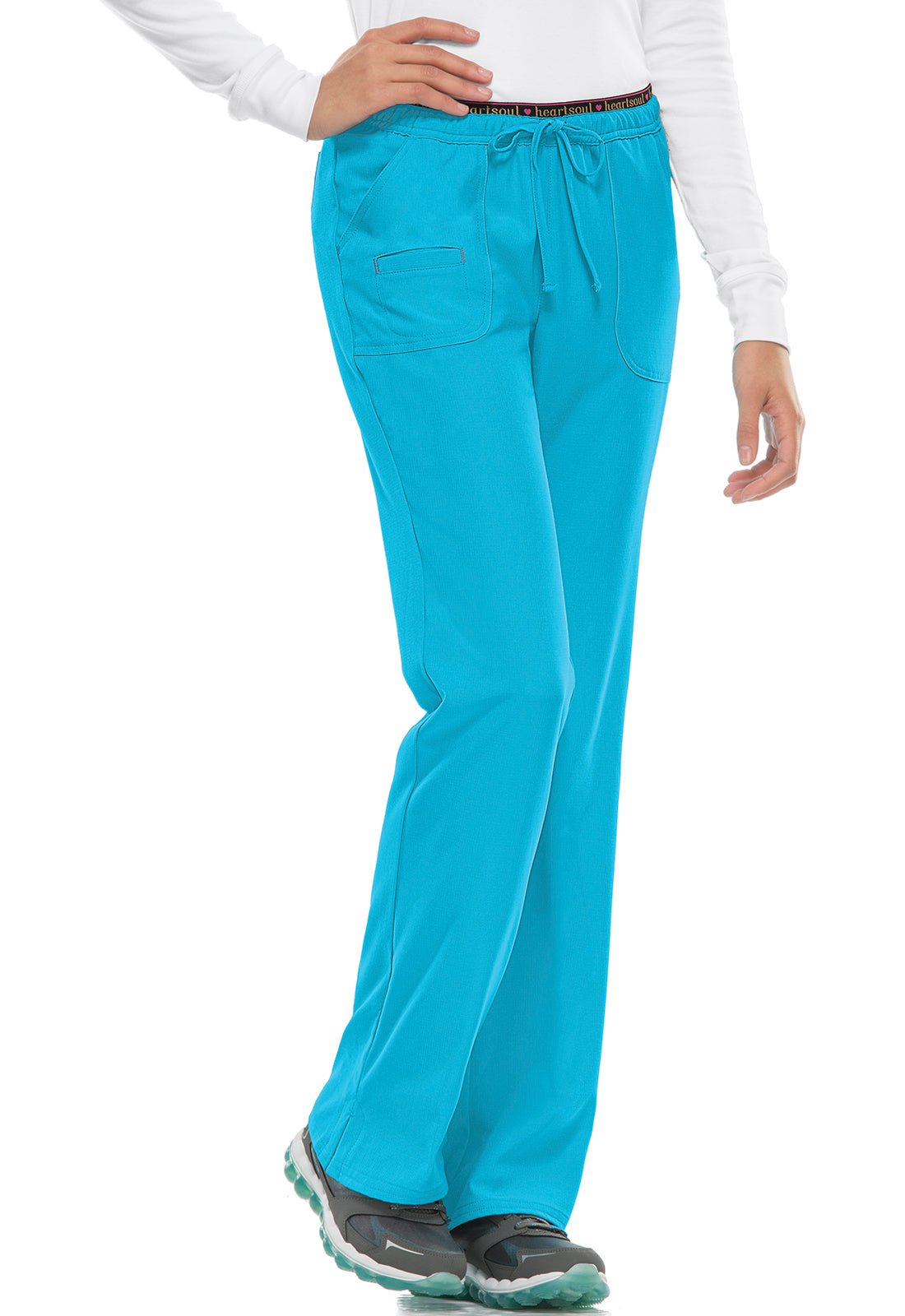 HeartSoul Low Rise Drawstring Pant 20110 in Ciel, Pewter, Royal, Turquoise - Scrubs Select