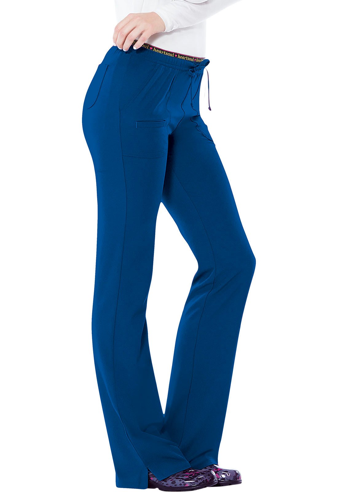 HeartSoul Low Rise Drawstring Pant 20110 in Ciel, Pewter, Royal, Turquoise - Scrubs Select