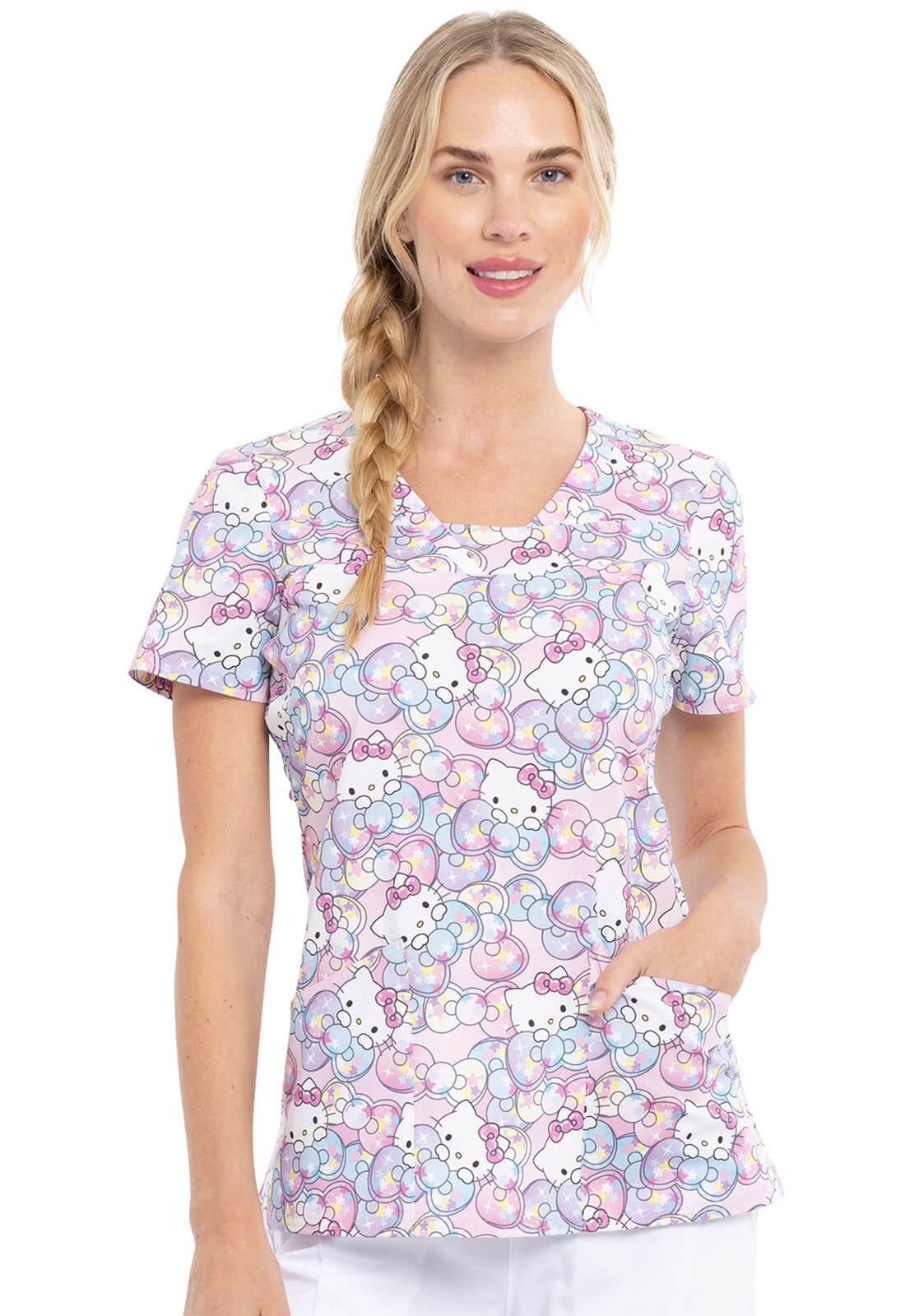 Hello Kitty Tooniforms Sanrio V Neck Scrub Top TF641 HKNB – Scrubs Select