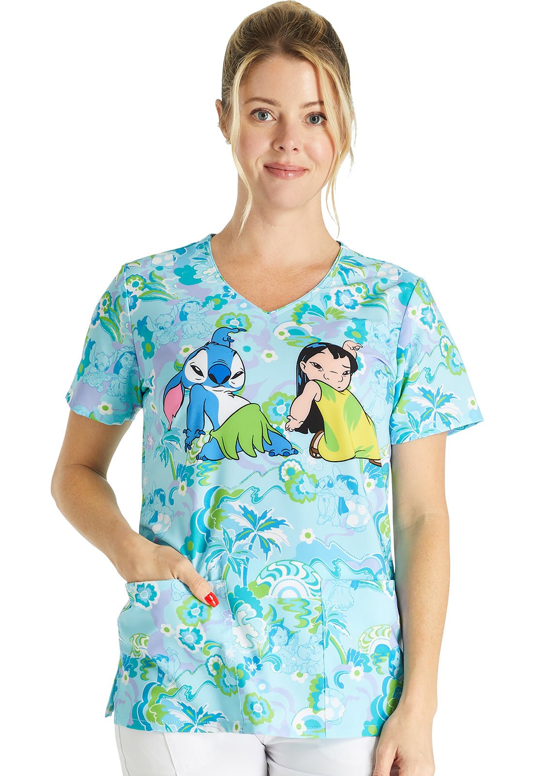 Lilo and Stitch Tooniforms Disney V Neck Medical Scrub Top TF614 LHTD ...