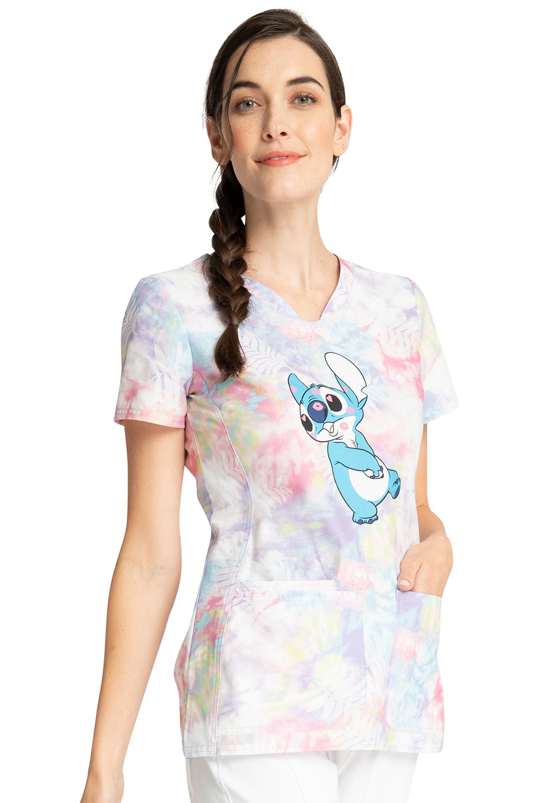 Lilo and Stitch Tooniforms Disney V Neck Scrub Top TF772 LHSM - Scrubs Select