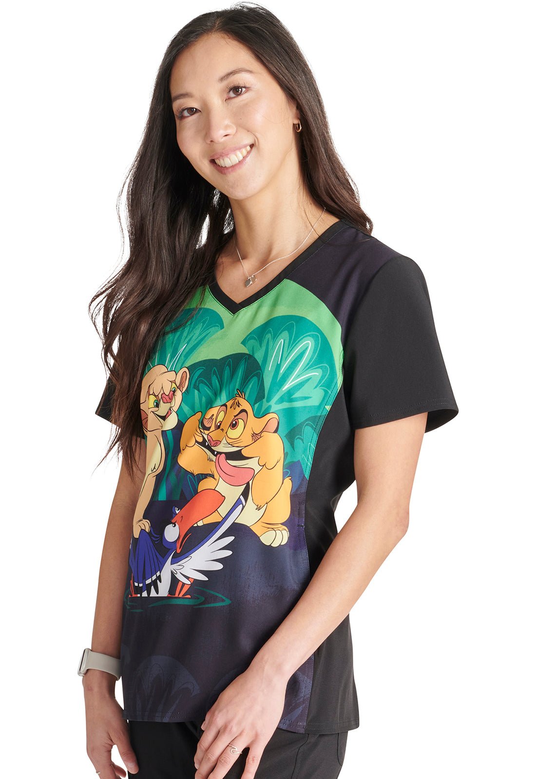 Lion King Cherokee Tooniforms Licensed Disney V Neck Scrub Top TF627 LKFU - Scrubs Select