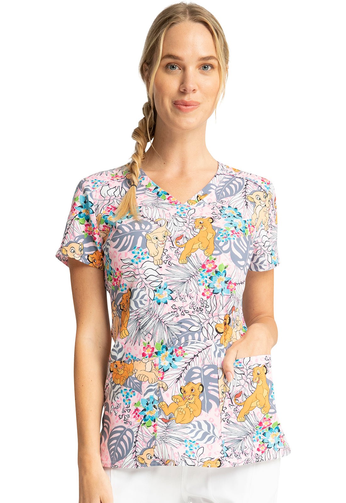 Lion King Tooniforms Disney V Neck Scrub Top TF776 LKGP - Scrubs Select