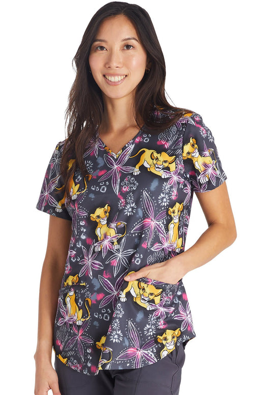 Lion King Tooniforms Licensed Disney V Neck Scrub Top TF737 LKGJ - Scrubs Select