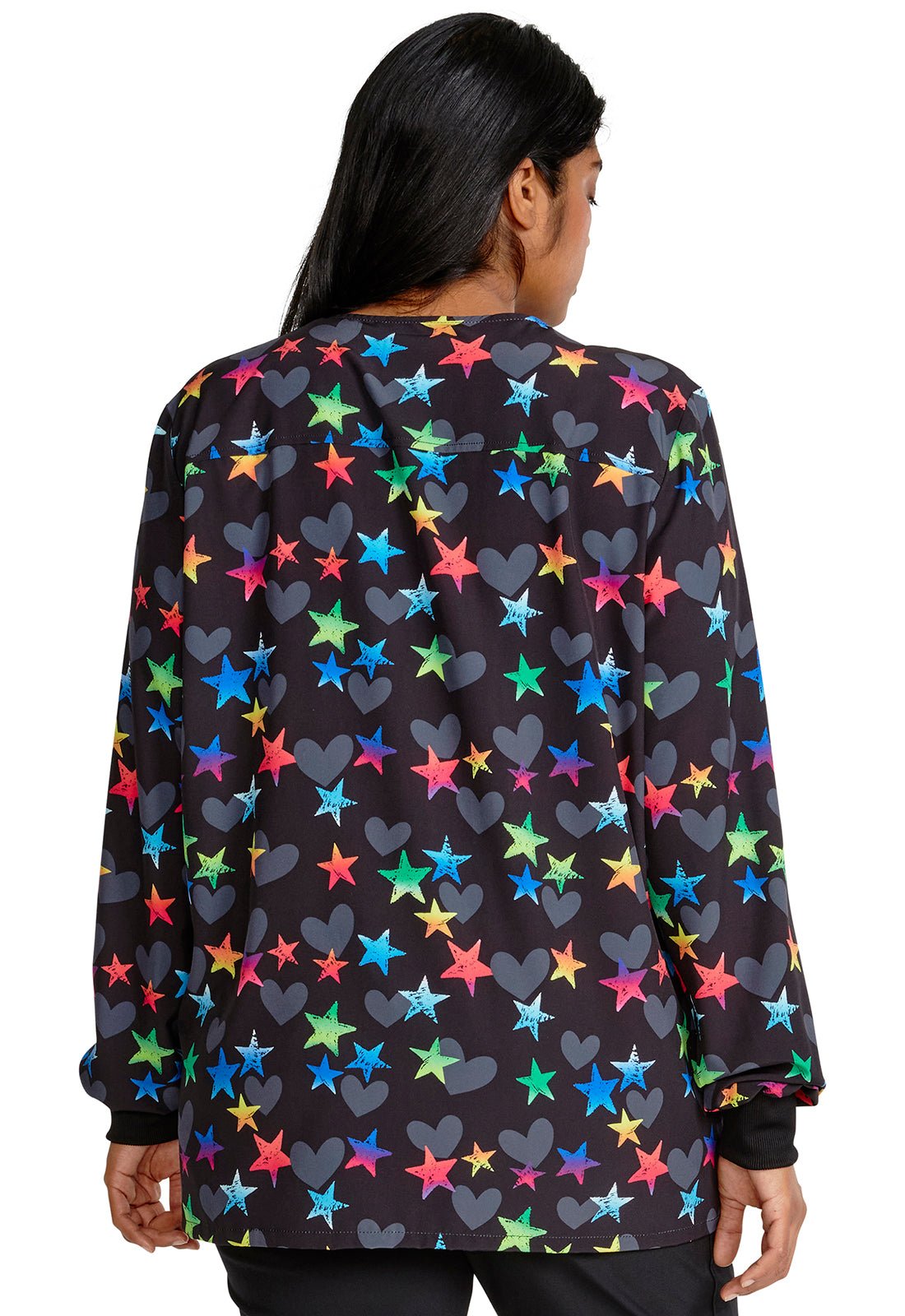 Loving Stars Cherokee Print Warm Up Scrub Jacket CK321 LVSS - Scrubs Select