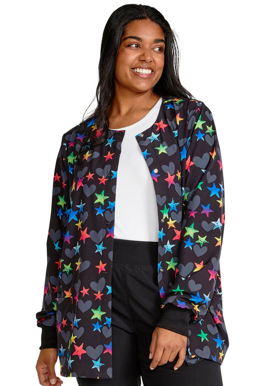 Loving Stars Cherokee Print Warm Up Scrub Jacket CK321 LVSS - Scrubs Select