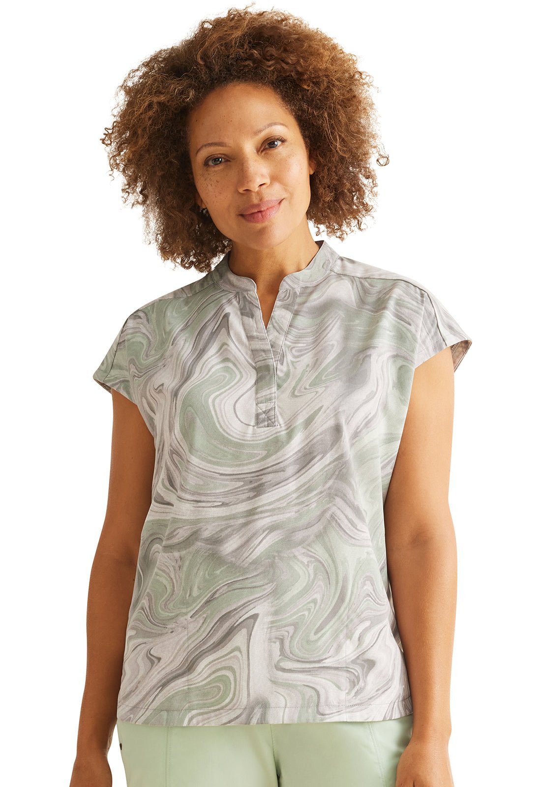 Marble Effect Healing Hands Journey Scrub Top HH901 MBEF - Scrubs Select