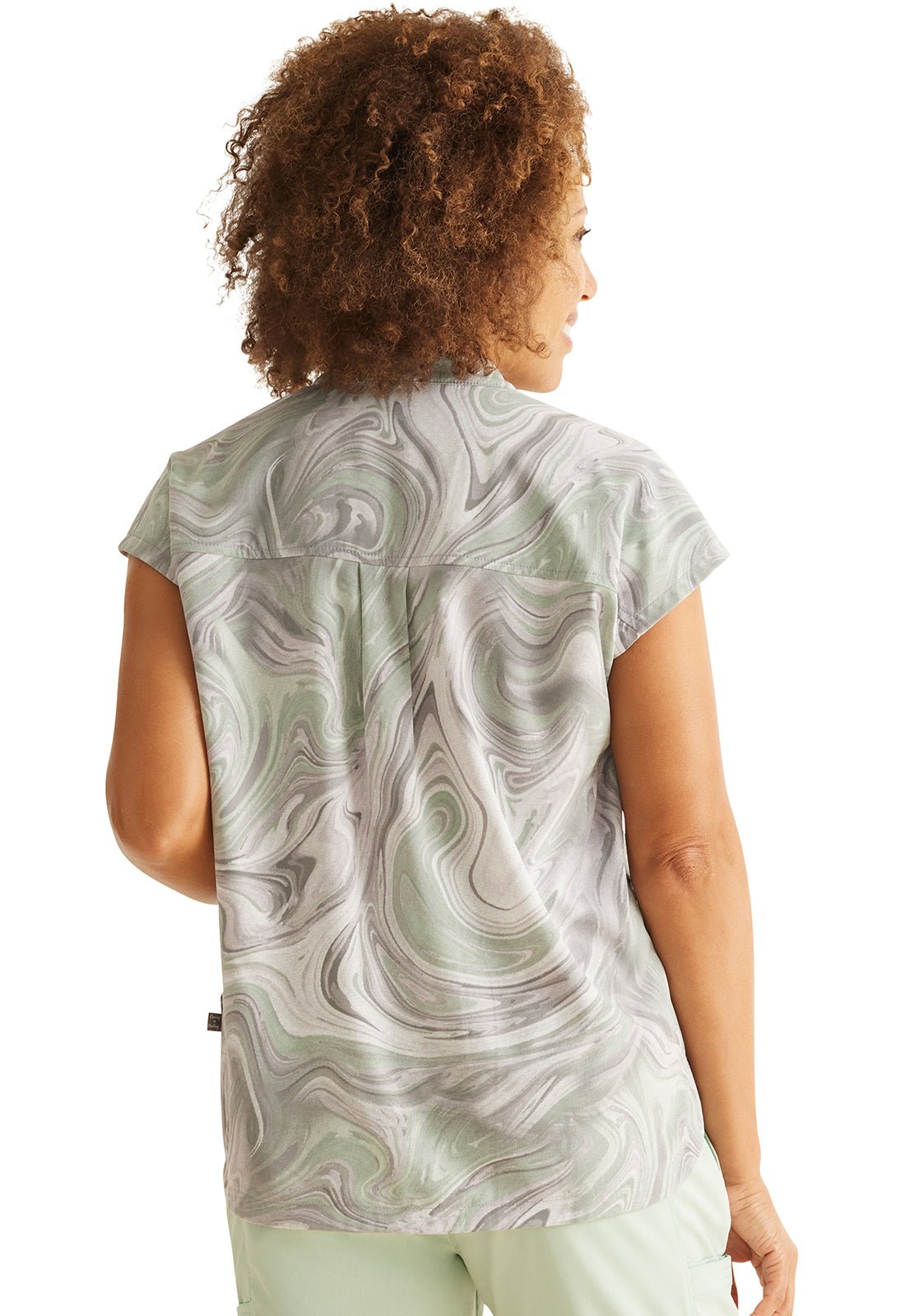 Marble Effect Healing Hands Journey Scrub Top HH901 MBEF - Scrubs Select