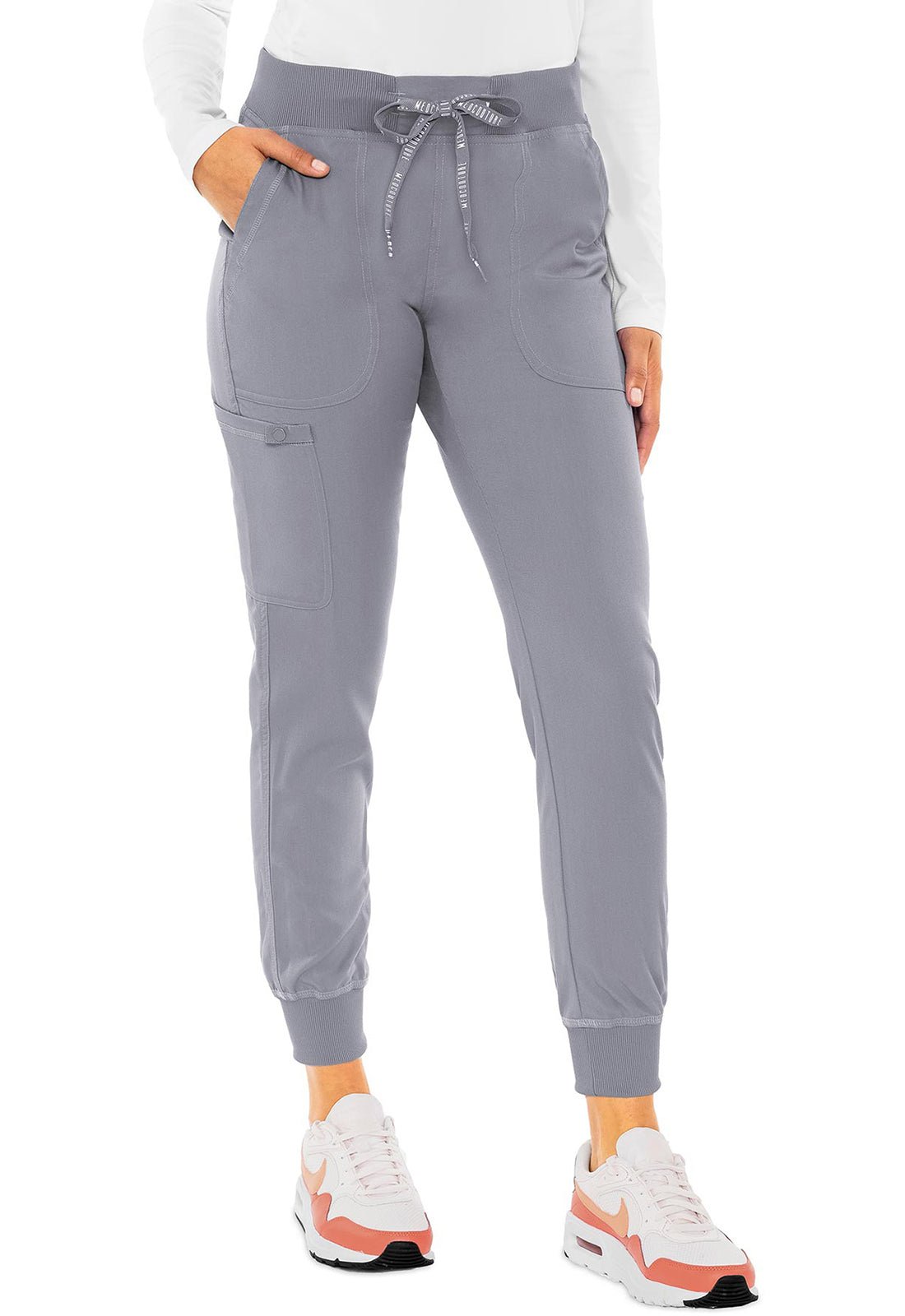 Med Couture Touch Jogger Yoga Scrub Pant MC7710 in Cloud, Olive, Teal, Wine - Scrubs Select