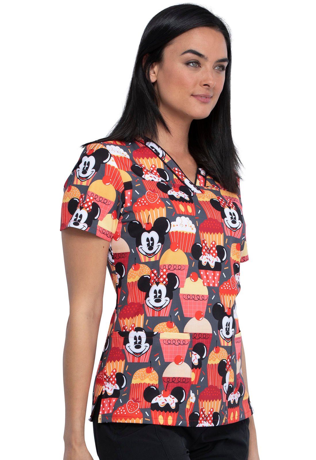 Mickey and Minnie Mouse Tooniforms Licensed Disney V Neck Scrub Top TF610 MKUT - Scrubs Select