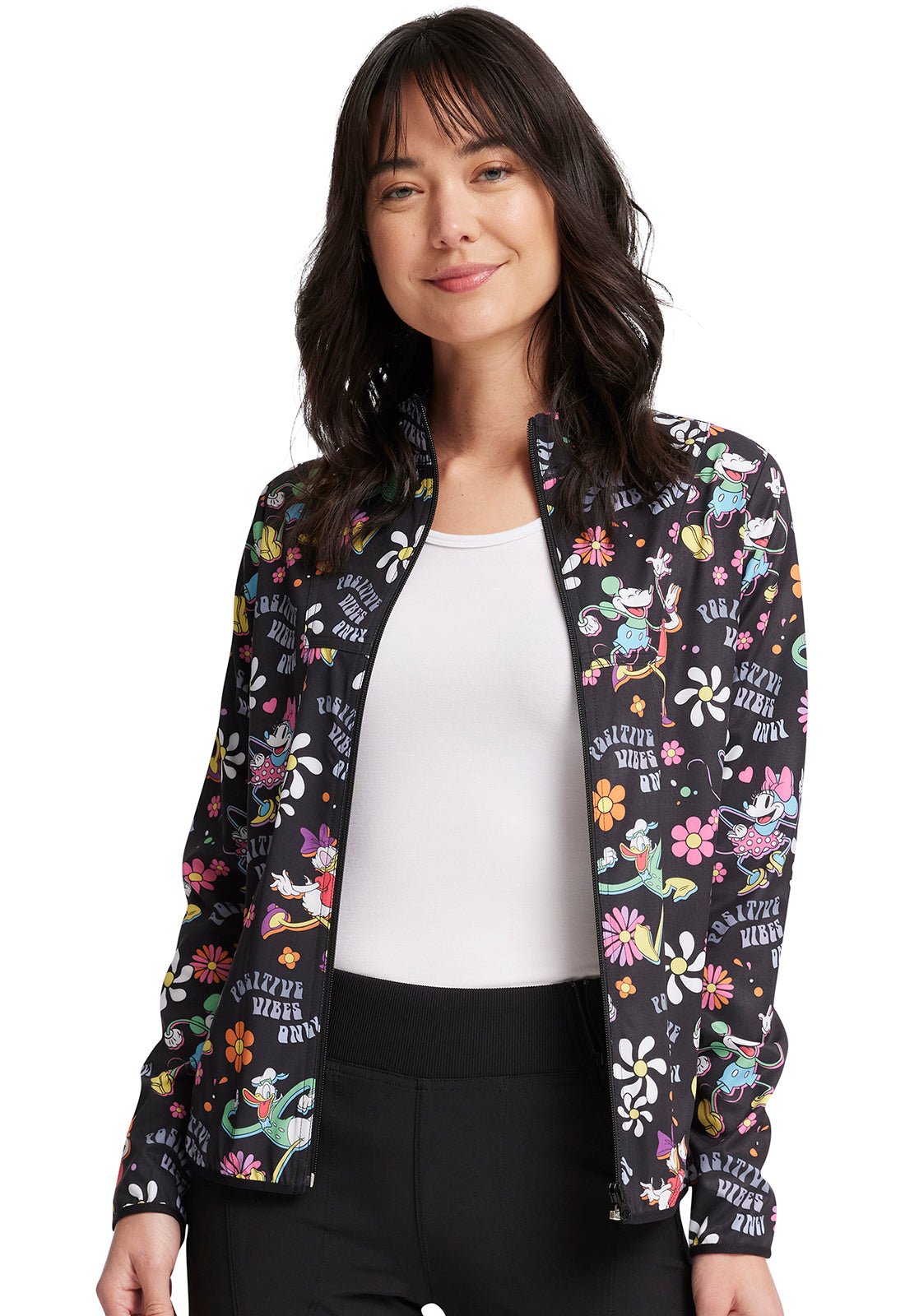 Mickey Minnie Donald Daisy Cherokee Infinity Disney Packable Scrub Jacket TF320 MKPV - Scrubs Select