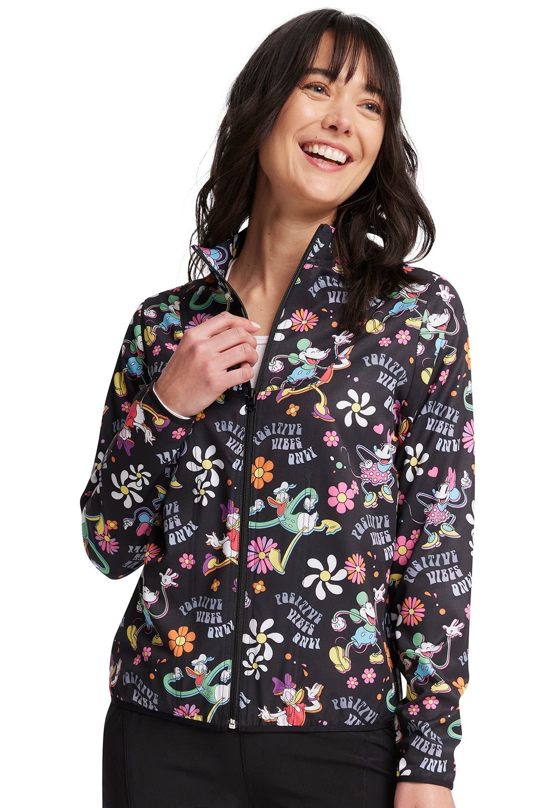 Mickey Minnie Donald Daisy Cherokee Infinity Disney Packable Scrub Jacket TF320 MKPV - Scrubs Select