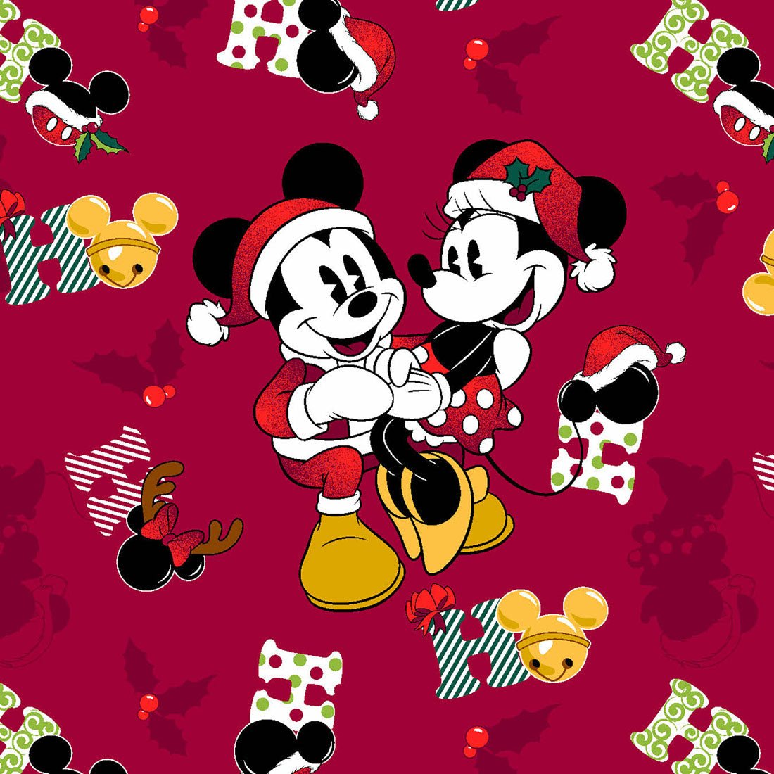 Mickey Minnie Mouse Christmas Tooniforms Disney V Neck Scrub Top TF614 MKKH - Scrubs Select