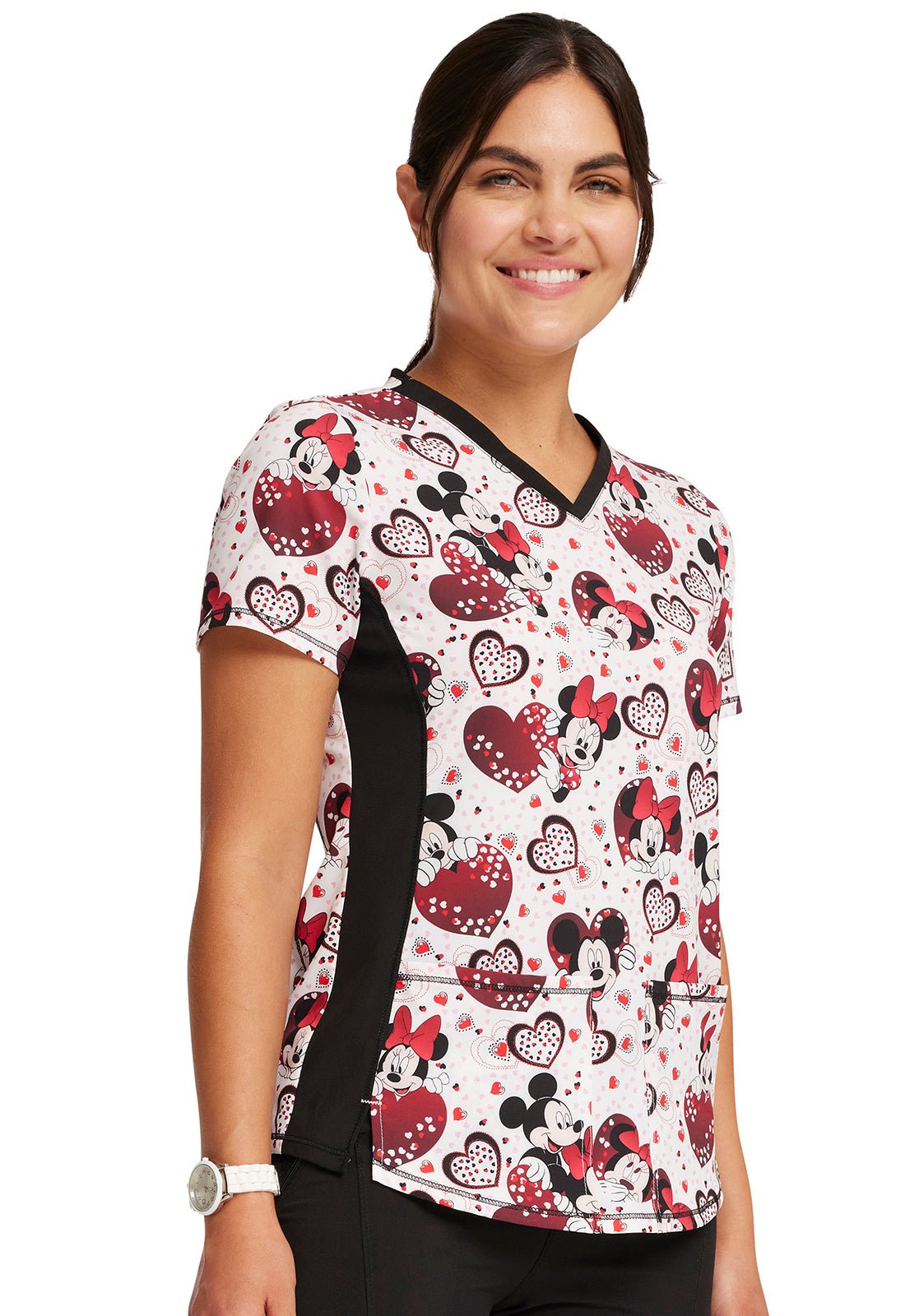 Mickey Minnie Mouse Tooniforms Disney V Neck Top TF783 MKRH - Scrubs Select