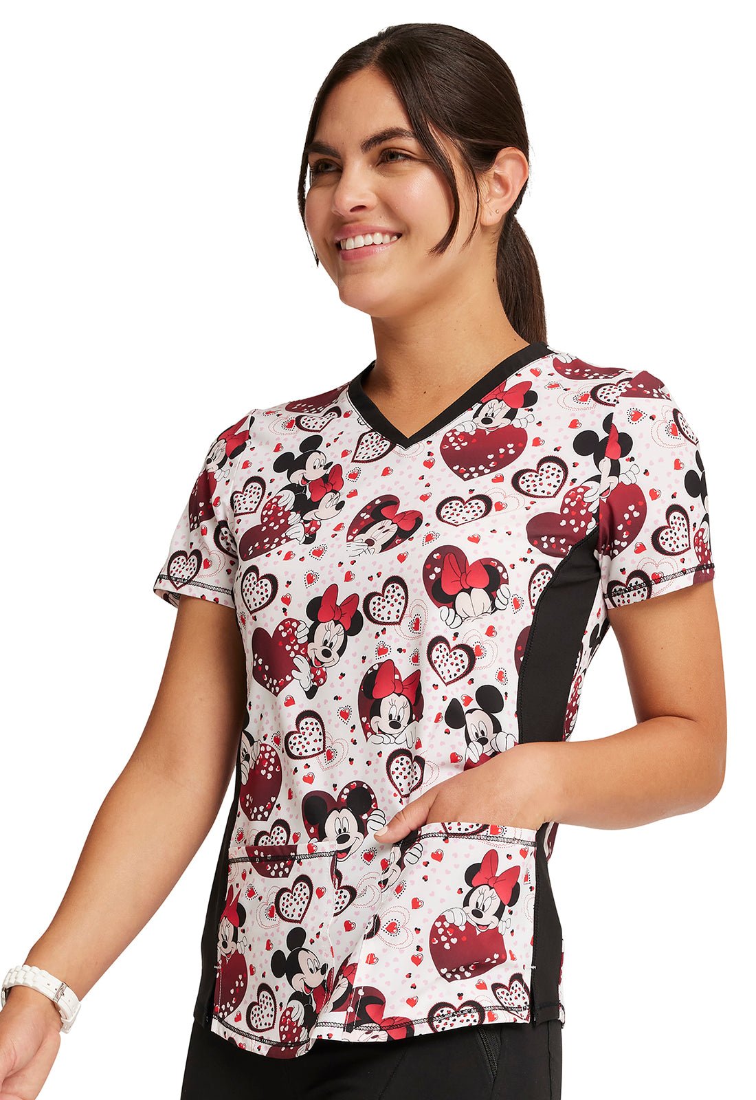 Mickey Minnie Mouse Tooniforms Disney V Neck Top TF783 MKRH - Scrubs Select