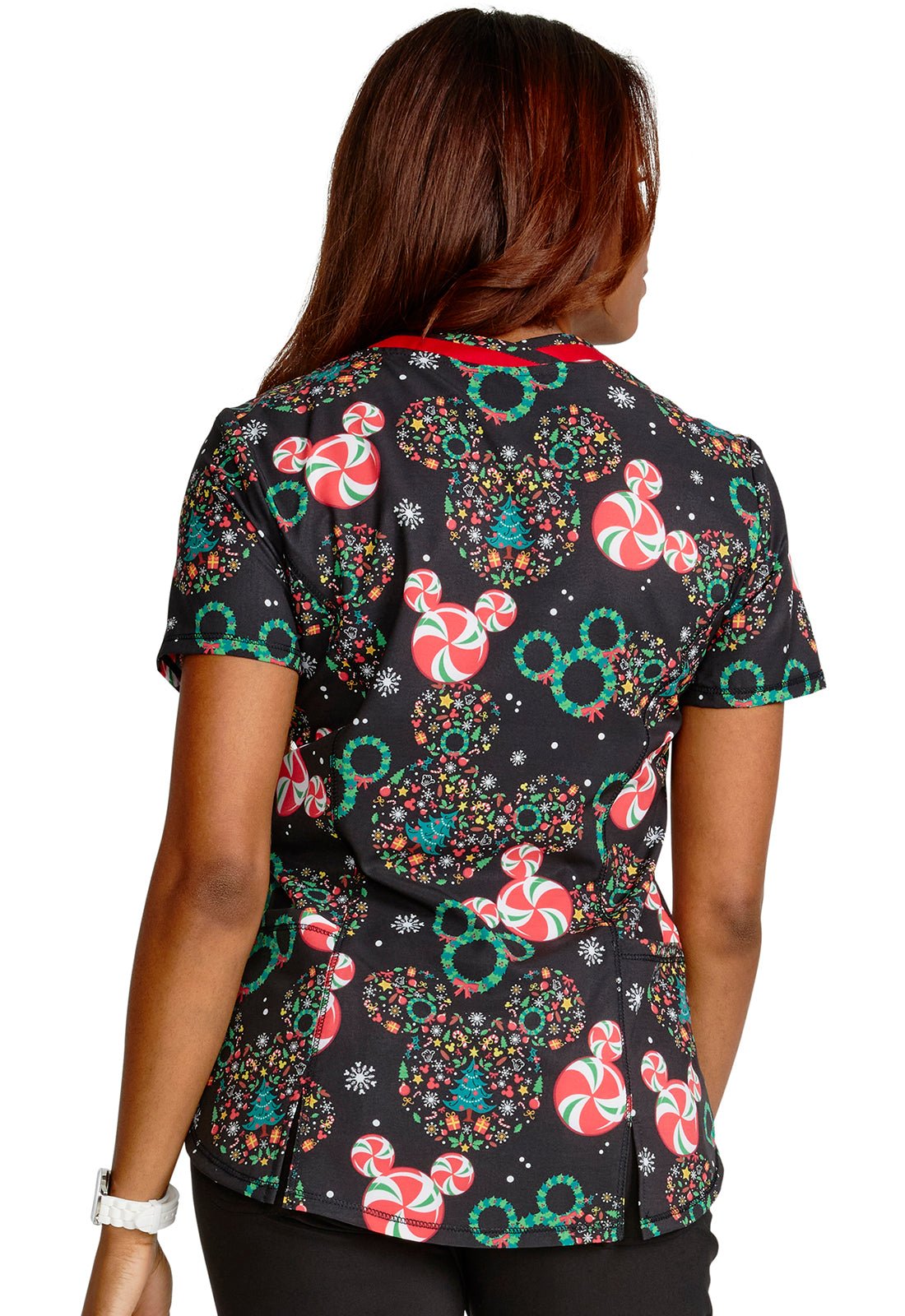 Tooniforms Tf769 Shaped V Neck Print Top Holiday Heads S