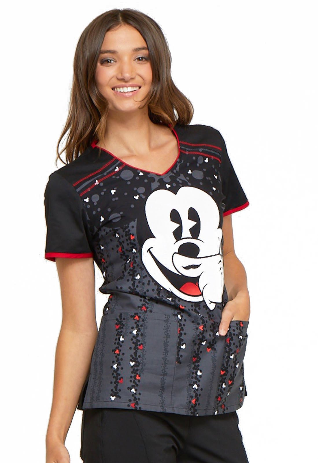 Mickey Mouse Tooniforms Licensed Disney V-Neck Scrub Top TF686 MKTA - Scrubs Select