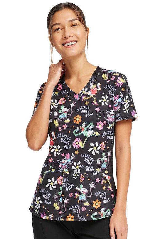 Mickey Mouse Tooniforms Licensed Disney V Neck Scrub Top TF764 MKPV - Scrubs Select