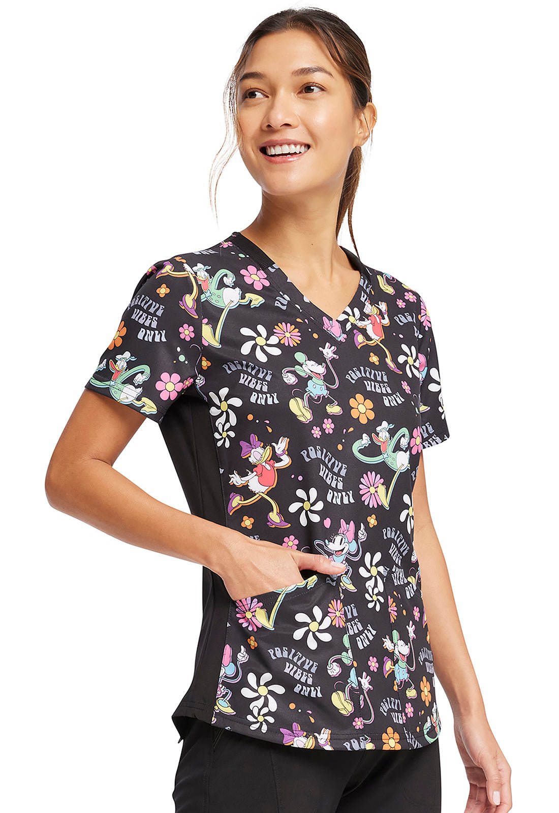 Mickey Mouse Tooniforms Licensed Disney V Neck Scrub Top TF764 MKPV - Scrubs Select