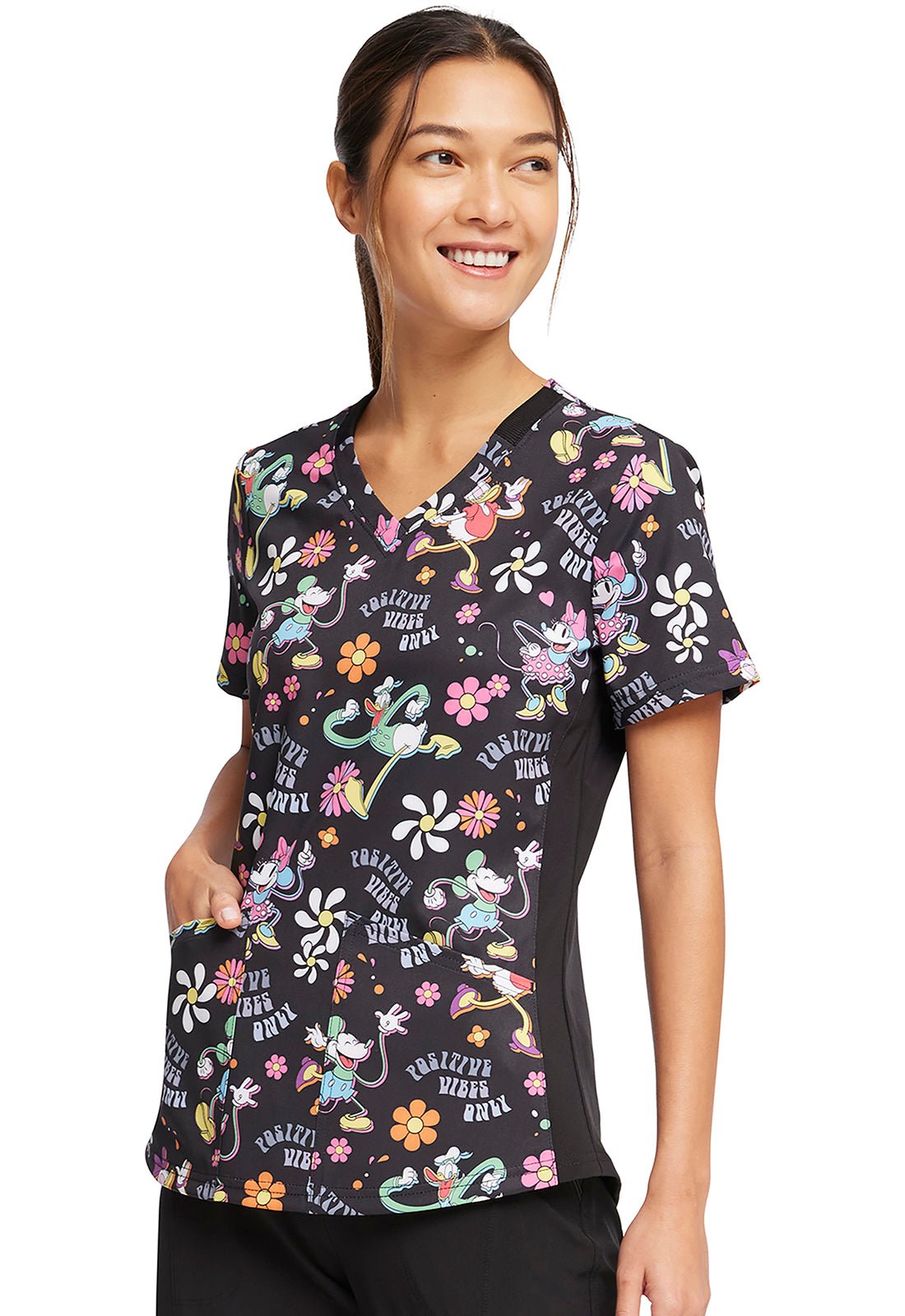 Mickey Mouse Tooniforms Licensed Disney V Neck Scrub Top TF764 MKPV - Scrubs Select