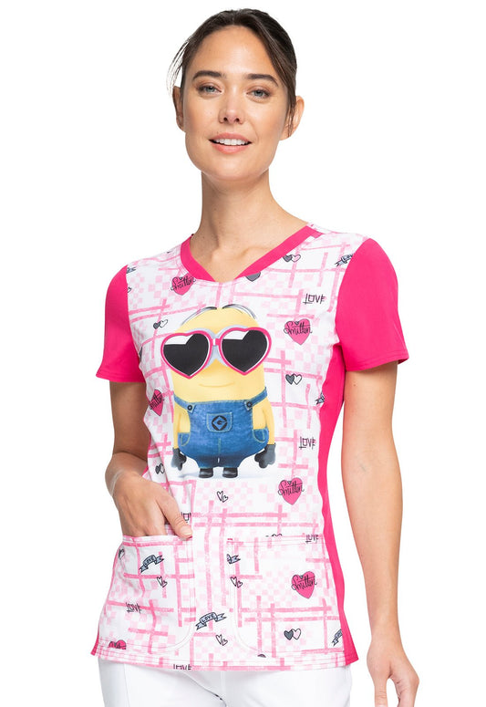 Minions Cherokee Tooniforms Despicable Me V Neck Scrub Top TF757 DPSM - Scrubs Select