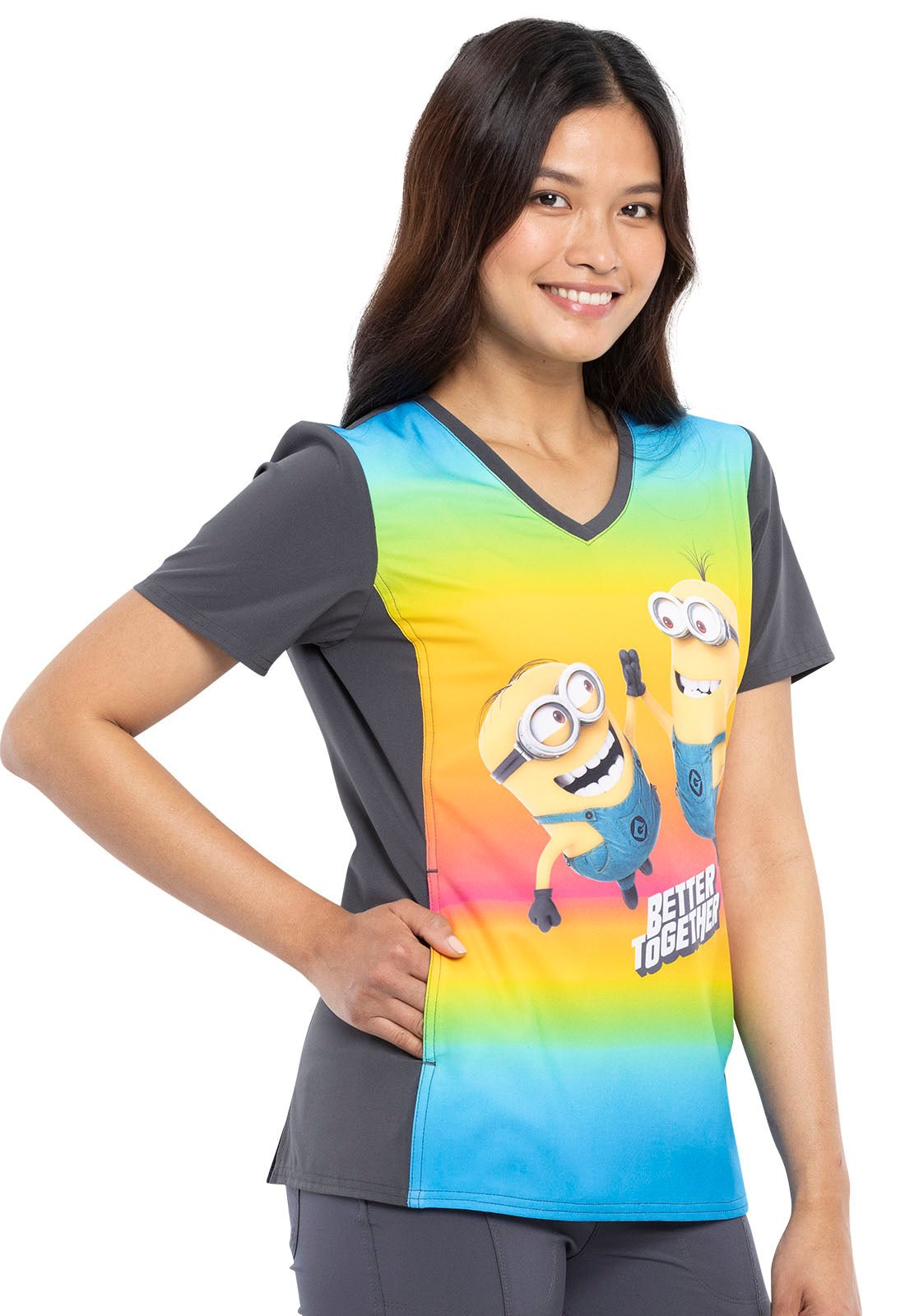 Minions Tooniforms Licensed Despicable Me V Neck Scrub Top TF627 DPNV - Scrubs Select