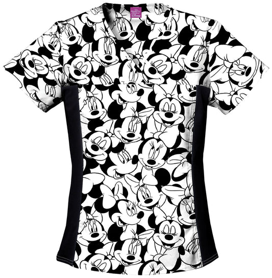 Minnie Mouse Tooniforms Disney V Neck Scrub Top 6875C MKBM - Scrubs Select