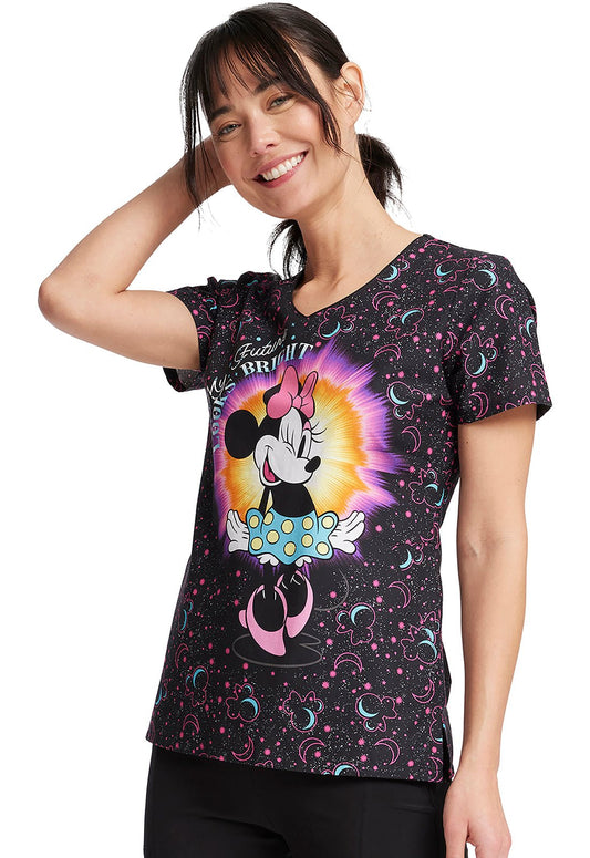 Minnie Mouse Tooniforms Licensed Disney V Neck Scrub Top TF626 MNGH - Scrubs Select