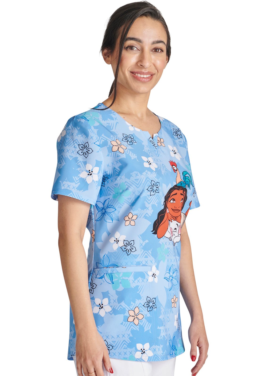 Moana Cherokee Tooniforms Disney V Neck Scrub Top TF761 MHBB - Scrubs Select